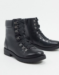 Черные ботинки в стиле милитари на шнуровке NA-KD-Черный