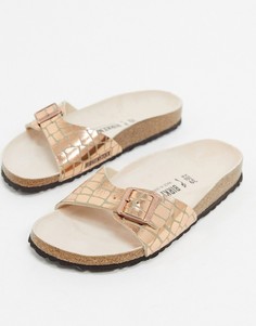 Сандалии цвета розового золота Birkenstock-Золотистый