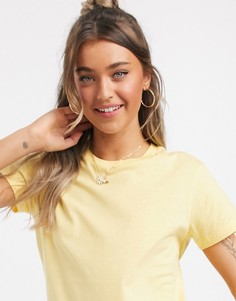 Кремовая футболка из органического хлопка с круглым вырезом ASOS DESIGN-Желтый