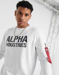 Белый хлоповый свитшот Alpha Industries