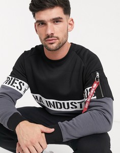 Черный хлопковый свитшот Alpha Industries