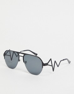 Черные солнцезащитные очки-авиаторы Jeepers Peepers-Черный