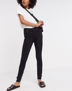 Черные джинсы скинни с завышенной талией Calvin Klein-Черный