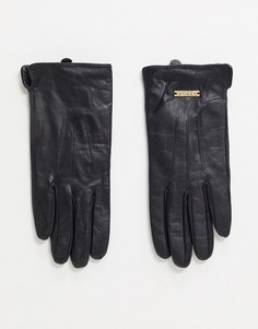 Черные кожаные перчатки Lipsy-Черный