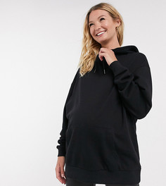 Черный oversized-худи из органического хлопка ASOS DESIGN Maternity-Черный цвет