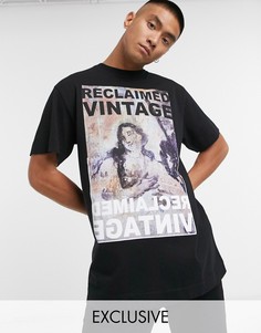 Черная футболка с принтом в виде картины Reclaimed Vintage inspired-Черный цвет
