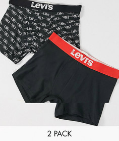 2 черных боксеров-брифов с логотипом Levis-Черный
