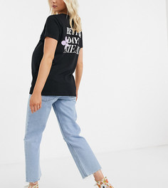 Черная футболка с надписью "better days to come" ASOS DESIGN Maternity-Черный цвет