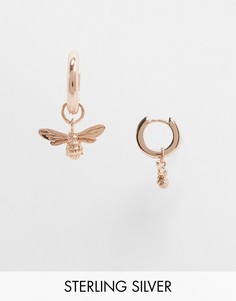 Серьги-кольца с покрытием розовым золотом Olivia Burton-Золотой