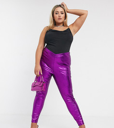 Фиолетовые джеггинсы с блестками ASOS DESIGN Curve rivington-Фиолетовый