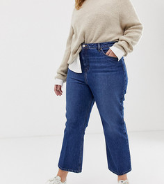 Темные укороченные расклешенные джинсы ASOS DESIGN Curve egerton-Синий