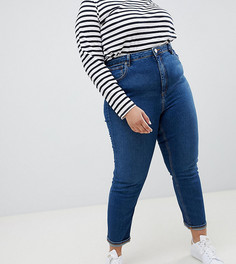 Зауженные джинсы в винтажном стиле с завышенной талией ASOS DESIGN Curve-Синий