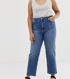 Выбеленные прямые джинсы с завышенной талией ASOS DESIGN Curve-Голубой