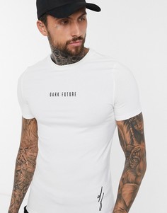 Обтягивающая футболка с логотипом на груди и рукаве ASOS Dark Future-Белый