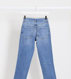 Выбеленные прямые джинсы с завышенной талией ASOS DESIGN Petite-Синий