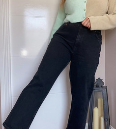 Черные джинсы стретч прямого кроя ASOS DESIGN Curve-Черный цвет