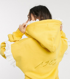 Oversized-худи с оборками и логотипом Little Sunny Bite-Желтый