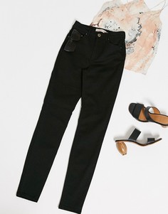 Черные джинсы скинни с завышенной талией Pieces-Черный цвет