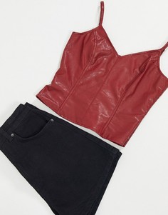 Фиолетовый топ на бретелях из искусственной кожи Missguided-Фиолетовый цвет