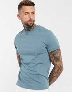 Серо-голубая футболка от комплекта со складками ASOS DESIGN-Серый