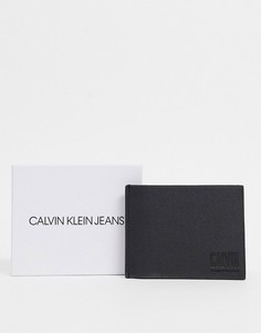 Кожаный складной бумажник Calvin Klein Jeans-Черный