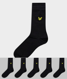 Набор из 5 пар черных носков Lyle & Scott Bodywear-Черный цвет