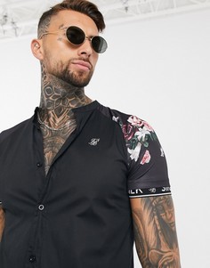 Трикотажная рубашка с короткими рукавами и воротником на пуговицах SikSilk-Многоцветный