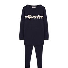 Хлопковый костюм из свитшота и брюк Moncler Enfant