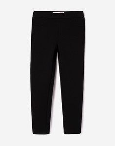 Чёрные утеплённые брюки с высокой талией для девочки Gloria Jeans
