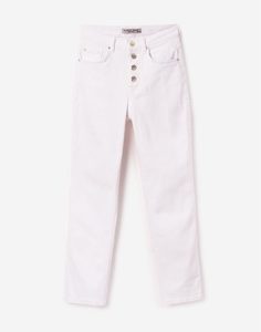 Белые джинсы Slim на пуговицах женские Gloria Jeans
