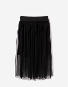 Чёрная сетчатая юбка для девочки Gloria Jeans