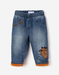 Утеплённые джинсы с вышивкой для малыша Gloria Jeans
