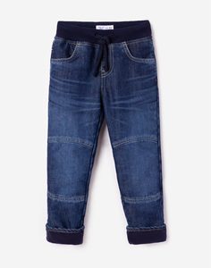 Утеплённые джинсы на трикотажной резинке для мальчика Gloria Jeans