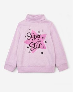 Фиолетовая водолазка с рисунком для девочки Gloria Jeans