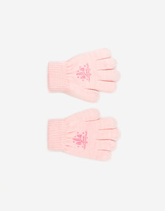 Розовые перчатки с рисунком для девочки Gloria Jeans