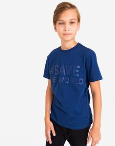 Синяя футболка с надписью для мальчика Gloria Jeans