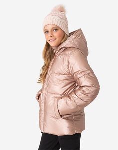 Золотистая утеплённая куртка для девочки Gloria Jeans