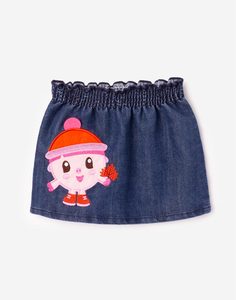 Джинсовая юбка с аппликацией «Малышарики» для малышки Gloria Jeans