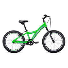 Велосипеды Велосипед Forward Comanche 1.0 (2020) горный кол.:20" зеленый/белый 10.4кг (RBKW01601003)
