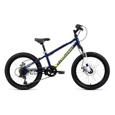 Велосипед Forward Unit Pro Disc (2020) горный кол.:20" синий 13.5кг (RBKW01606002)