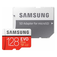 Карта памяти microSDXC UHS-I U3 Samsung EVO PLUS 128 ГБ, 100 МБ/с, Class 10, MB-MC128HA/RU, 1 шт., переходник SD