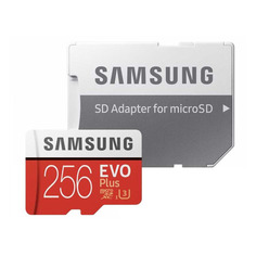 Карта памяти microSDXC UHS-I U3 Samsung EVO PLUS 256 ГБ, 100 МБ/с, Class 10, MB-MC256HA/RU, 1 шт., переходник SD