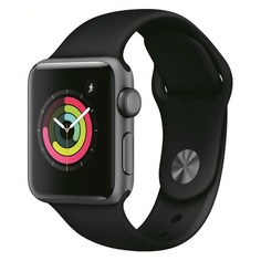 Смарт-часы APPLE Watch Series 3 42мм, серый космос / черный [mtf32ru/a]