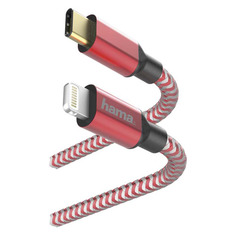 Кабель HAMA Lightning, USB Type-C (m), 1.5м, MFI, красный [00183310]