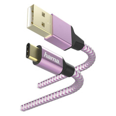 Кабель HAMA USB Type-C (m), USB 2.0 (m), 1.5м, MFI, фиолетовый [00187203]