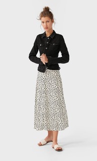 Stradivarius Джинсовая Куртка Облегающего Кроя Женская Коллекция С Эффектом Потертости Xl