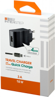 Сетевое зарядное устройство InterStep 1 USB 3A + кабель Type C (IS-TC-TYPCQC1RT-000B210)