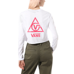 Футболки Лонгслив 66 Supply Tri Long Sleeve Boyfriend Crop Tee Vans