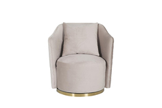 Кресло verona вращающееся велюровое бежевое/золото (garda decor) белый 70x80x77 см.