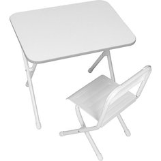 Набор складной мебели №2-03: стол и стул, белый Demi